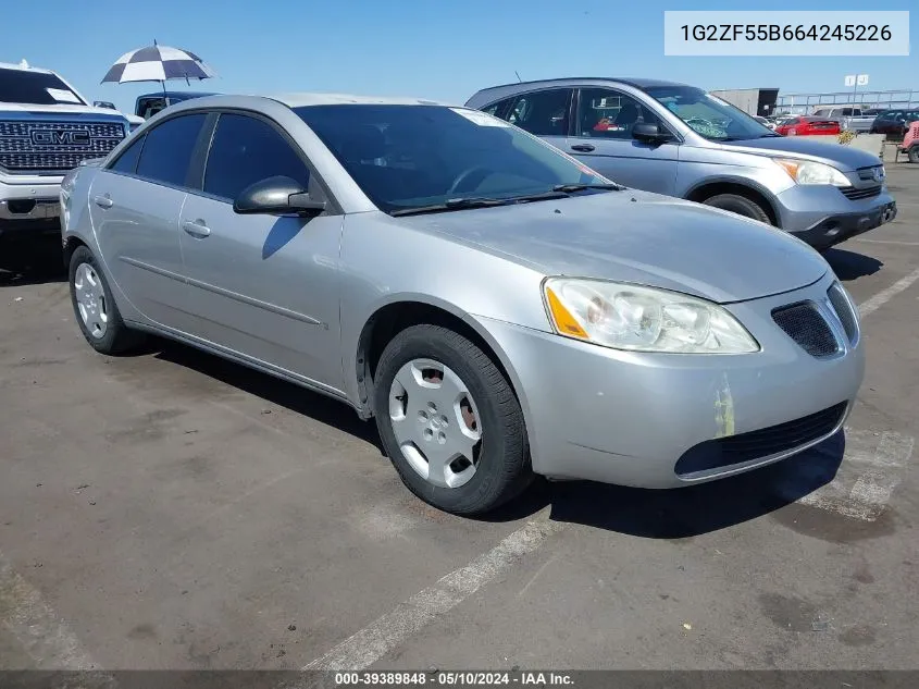 2006 Pontiac G6 VIN: 1G2ZF55B664245226 Lot: 39389848