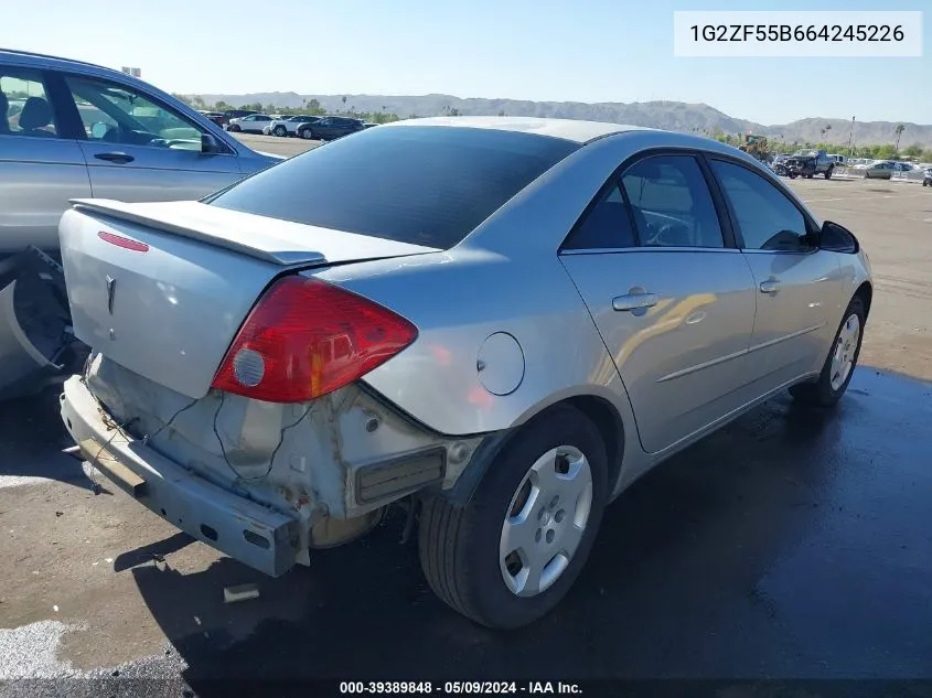 1G2ZF55B664245226 2006 Pontiac G6