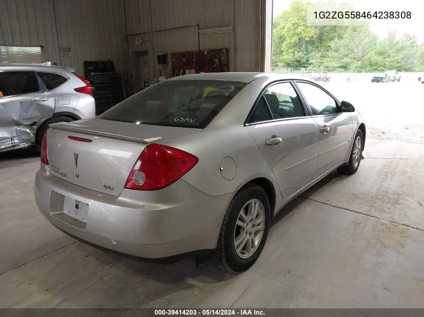 2006 Pontiac G6 VIN: 1G2ZG558464238308 Lot: 39414203