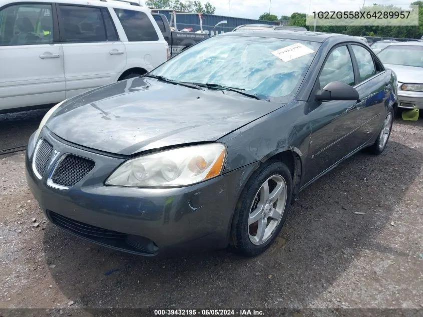 1G2ZG558X64289957 2006 Pontiac G6