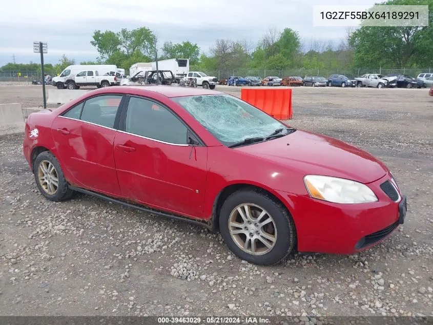 1G2ZF55BX64189291 2006 Pontiac G6