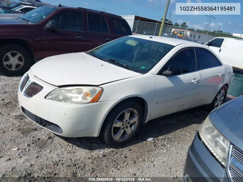 2006 Pontiac G6 Gt VIN: 1G2ZH558364195481 Lot: 39480639