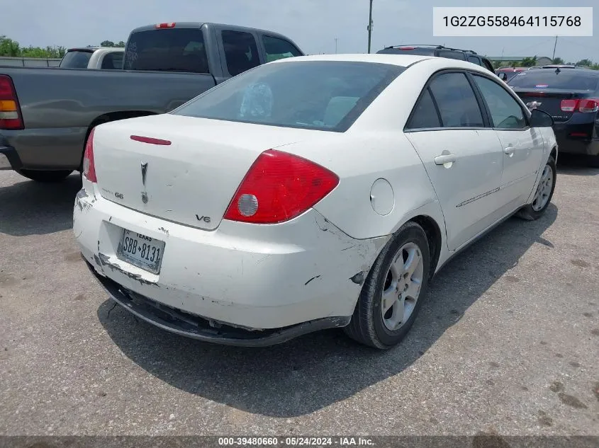 1G2ZG558464115768 2006 Pontiac G6