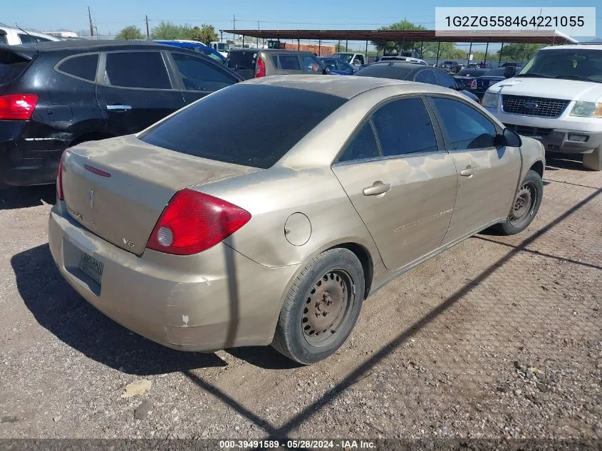 2006 Pontiac G6 VIN: 1G2ZG558464221055 Lot: 39491589