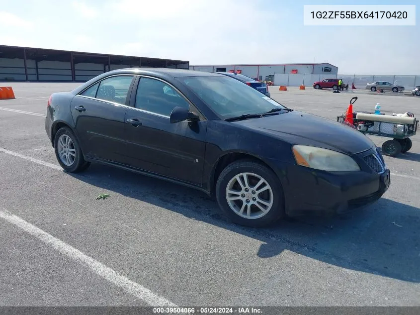 1G2ZF55BX64170420 2006 Pontiac G6