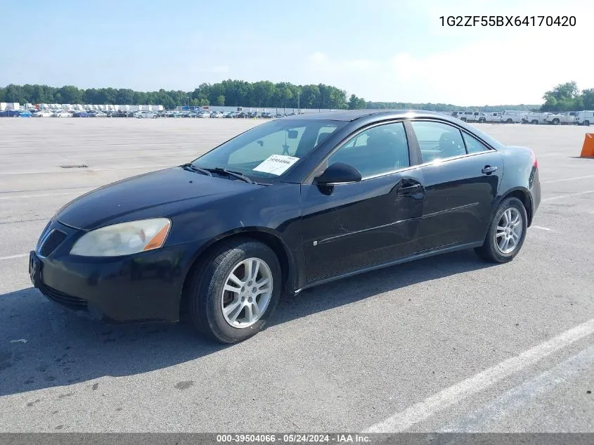 1G2ZF55BX64170420 2006 Pontiac G6