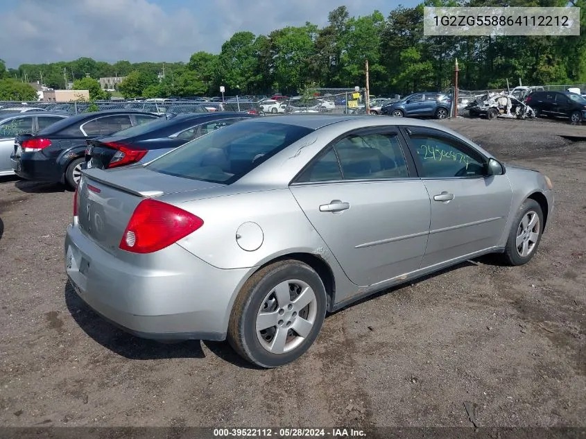 1G2ZG558864112212 2006 Pontiac G6