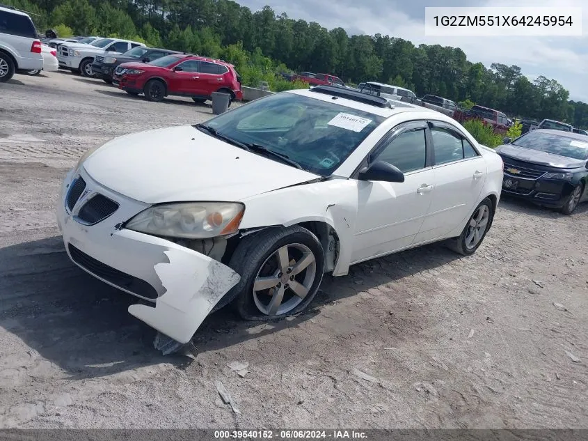 1G2ZM551X64245954 2006 Pontiac G6 Gtp