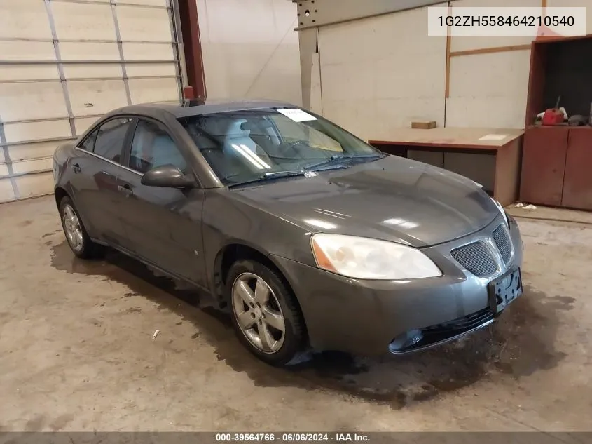 2006 Pontiac G6 Gt VIN: 1G2ZH558464210540 Lot: 39564766