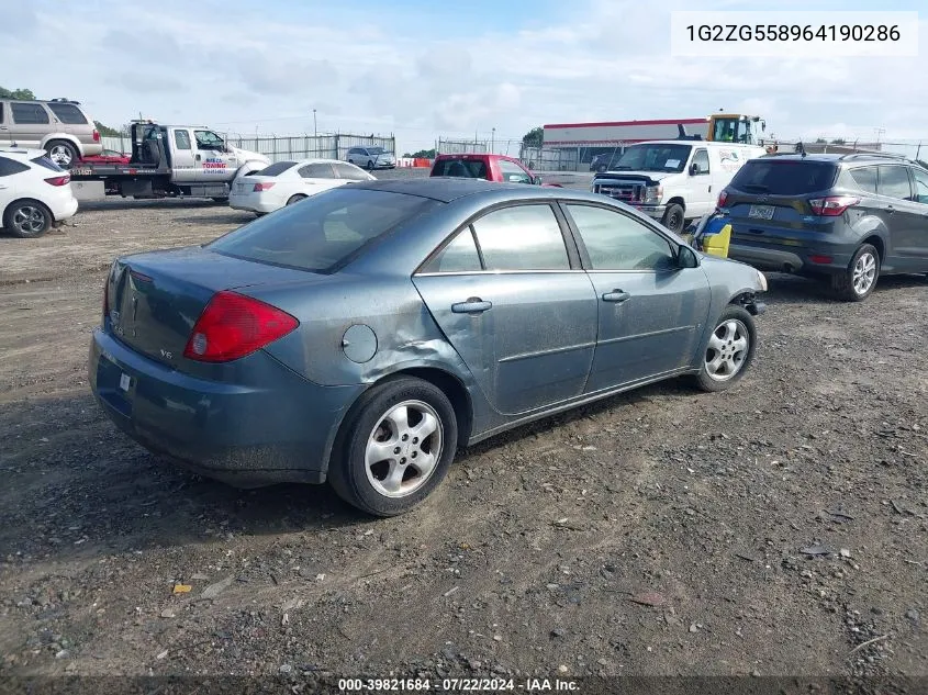 2006 Pontiac G6 VIN: 1G2ZG558964190286 Lot: 39821684