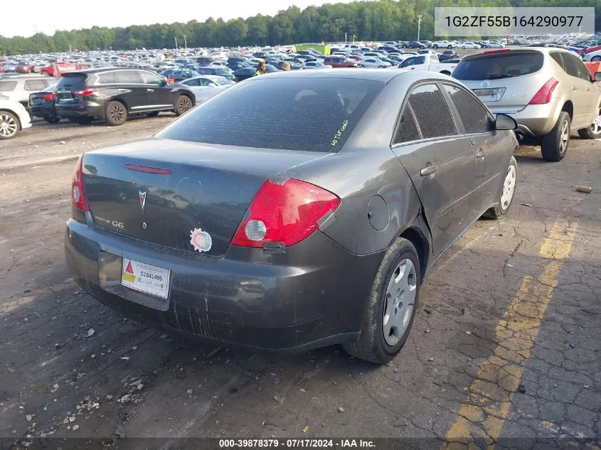 2006 Pontiac G6 VIN: 1G2ZF55B164290977 Lot: 39878379