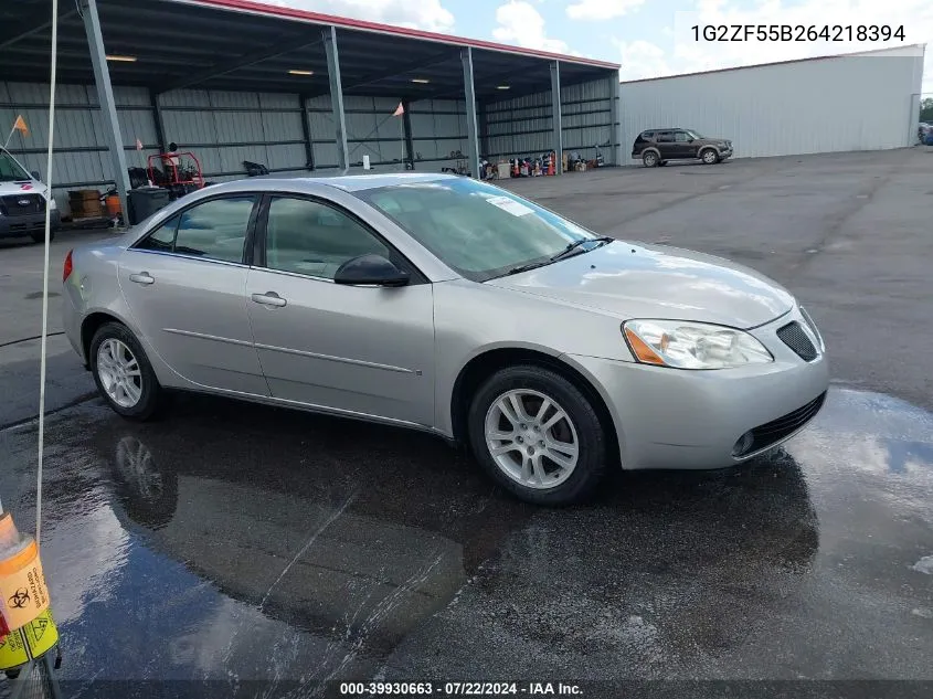 2006 Pontiac G6 VIN: 1G2ZF55B264218394 Lot: 39930663