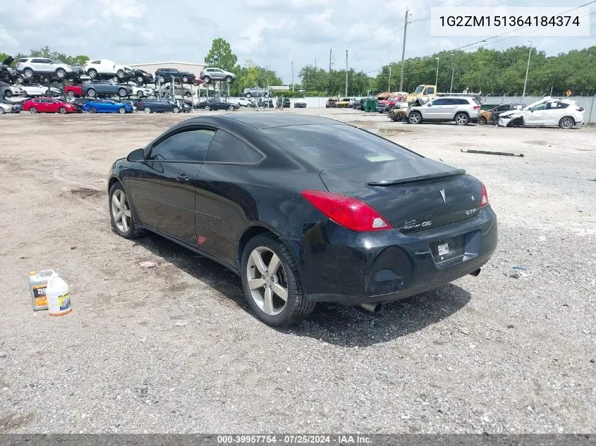 1G2ZM151364184374 2006 Pontiac G6 Gtp