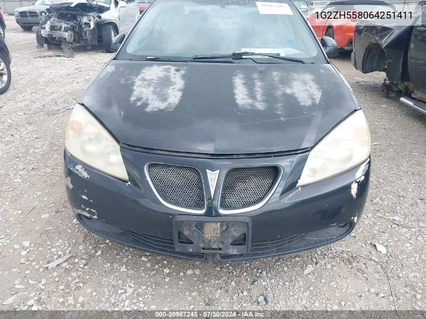 2006 Pontiac G6 Gt VIN: 1G2ZH558064251411 Lot: 39987245