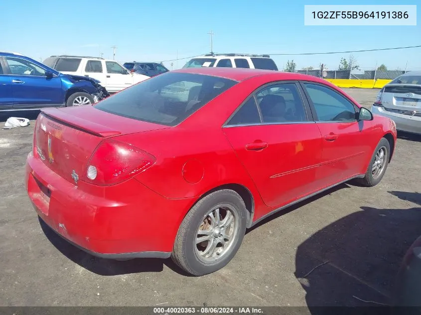 1G2ZF55B964191386 2006 Pontiac G6 Se