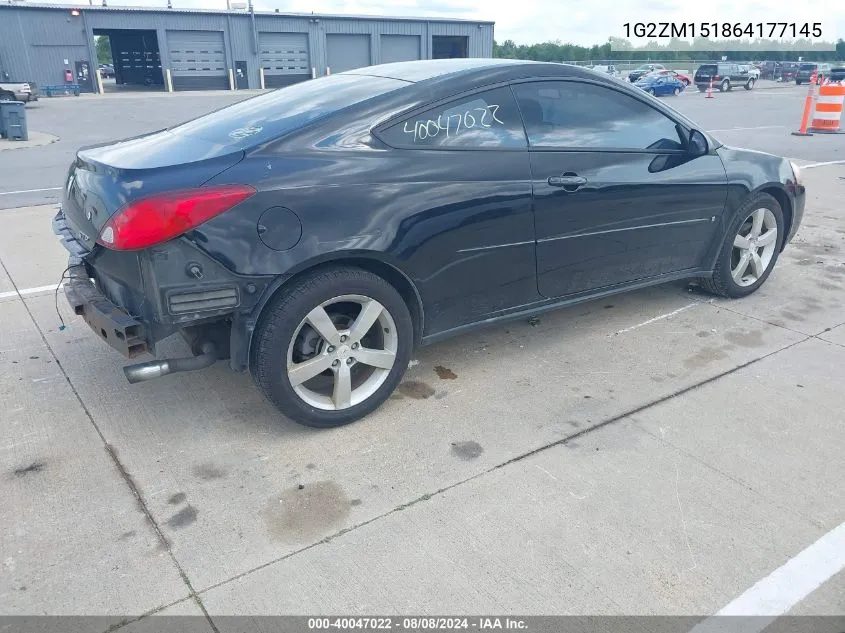 1G2ZM151864177145 2006 Pontiac G6 Gtp