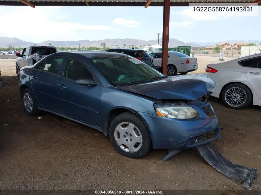 1G2ZG558764193431 2006 Pontiac G6