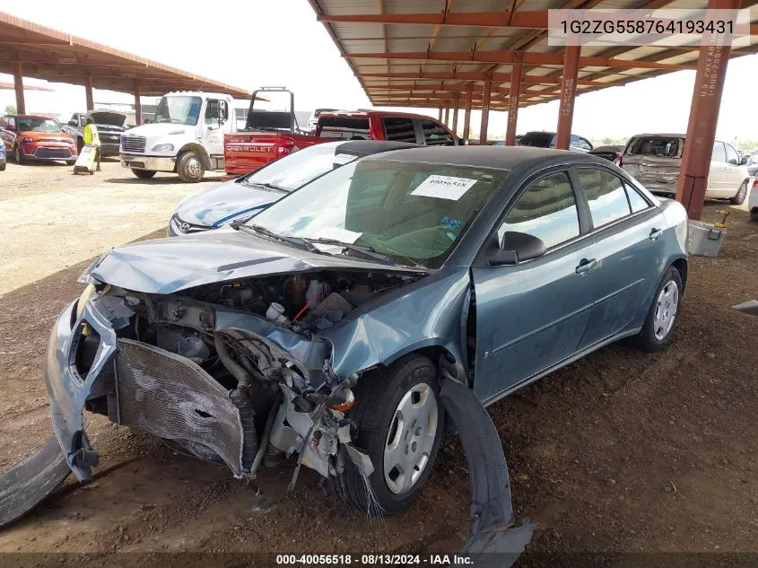 1G2ZG558764193431 2006 Pontiac G6