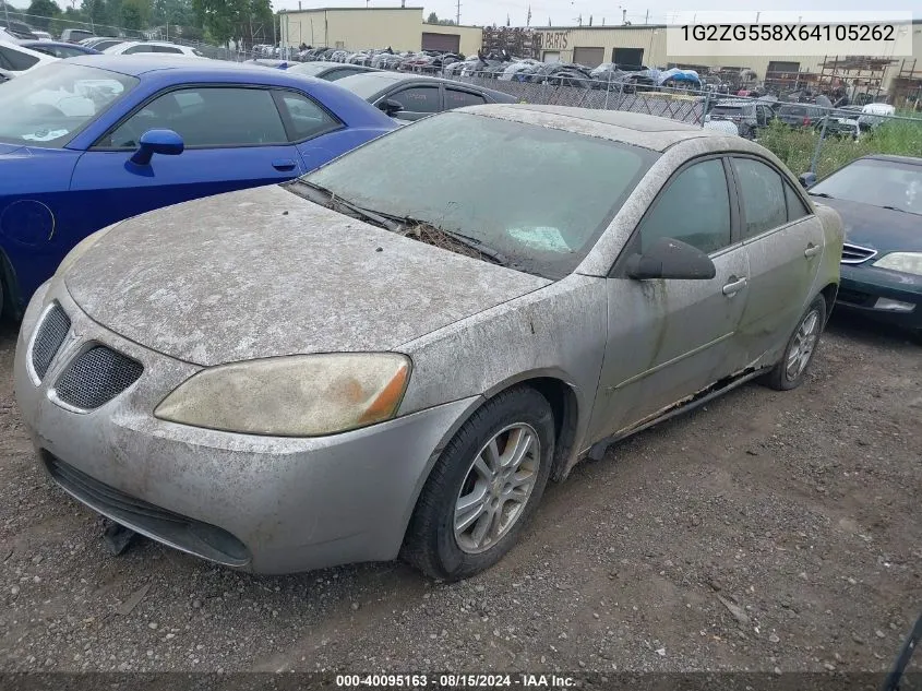 1G2ZG558X64105262 2006 Pontiac G6