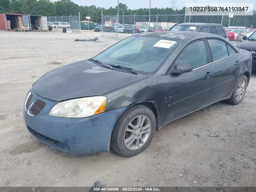 1G2ZF55B764193847 2006 Pontiac G6