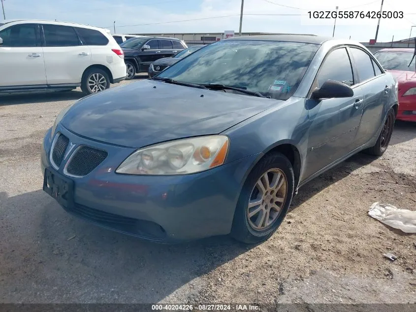 1G2ZG558764265003 2006 Pontiac G6