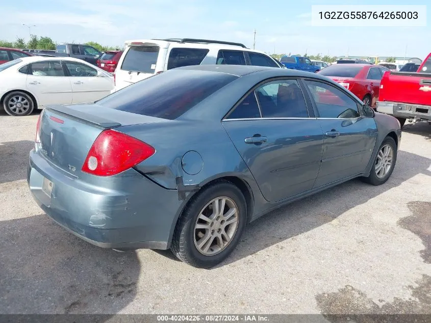 1G2ZG558764265003 2006 Pontiac G6