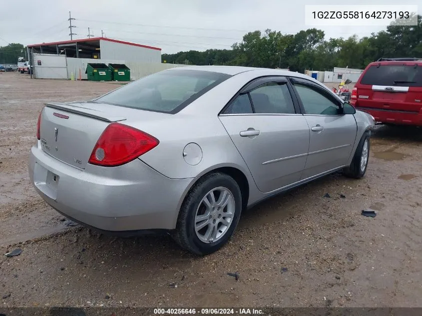 1G2ZG558164273193 2006 Pontiac G6