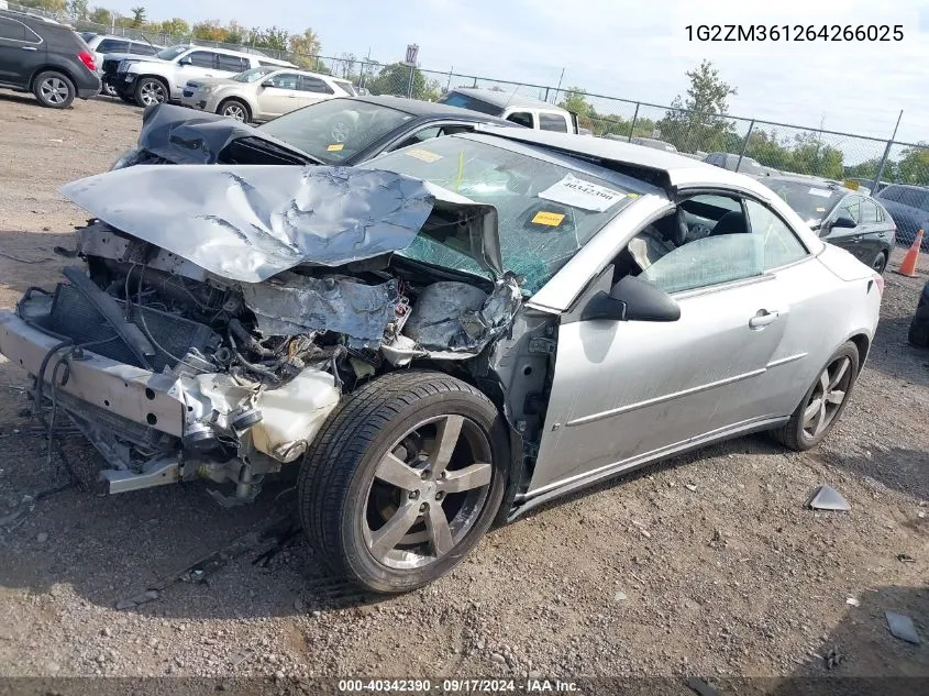 2006 Pontiac G6 Gtp VIN: 1G2ZM361264266025 Lot: 40342390