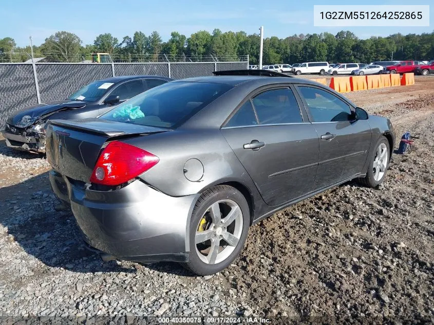 2006 Pontiac G6 Gtp VIN: 1G2ZM551264252865 Lot: 40350075