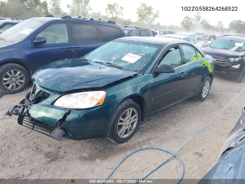 2006 Pontiac G6 Se1 VIN: 1G2ZG558264268522 Lot: 40353053