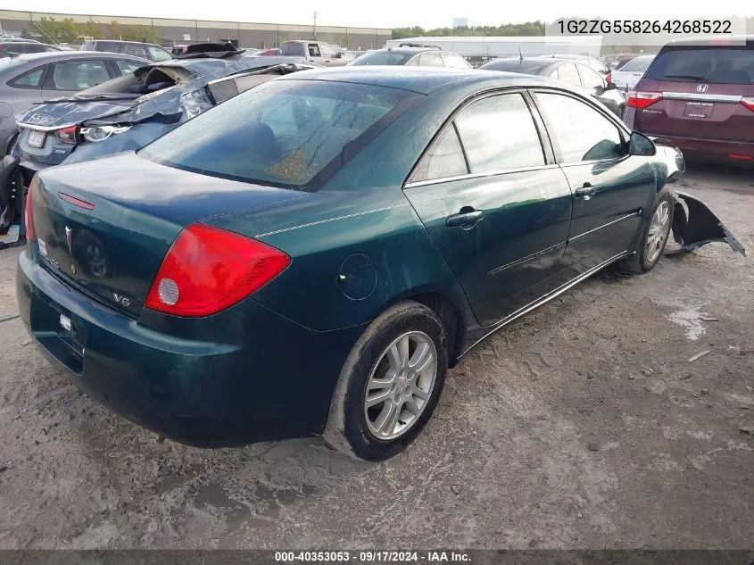 1G2ZG558264268522 2006 Pontiac G6 Se1