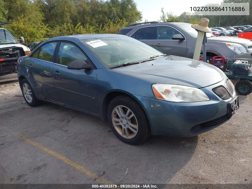 2006 Pontiac G6 VIN: 1G2ZG55864116886 Lot: 40382579