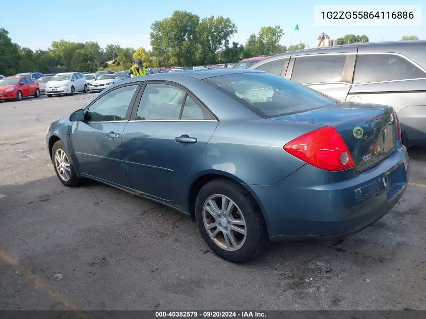 1G2ZG55864116886 2006 Pontiac G6