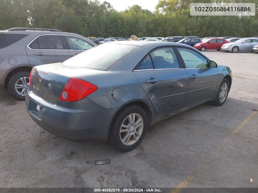 1G2ZG55864116886 2006 Pontiac G6