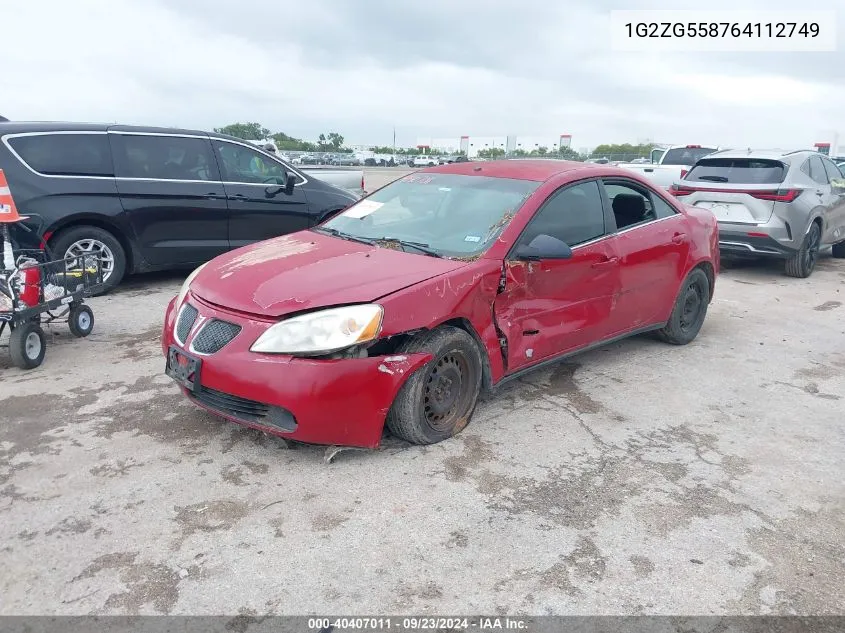 1G2ZG558764112749 2006 Pontiac G6