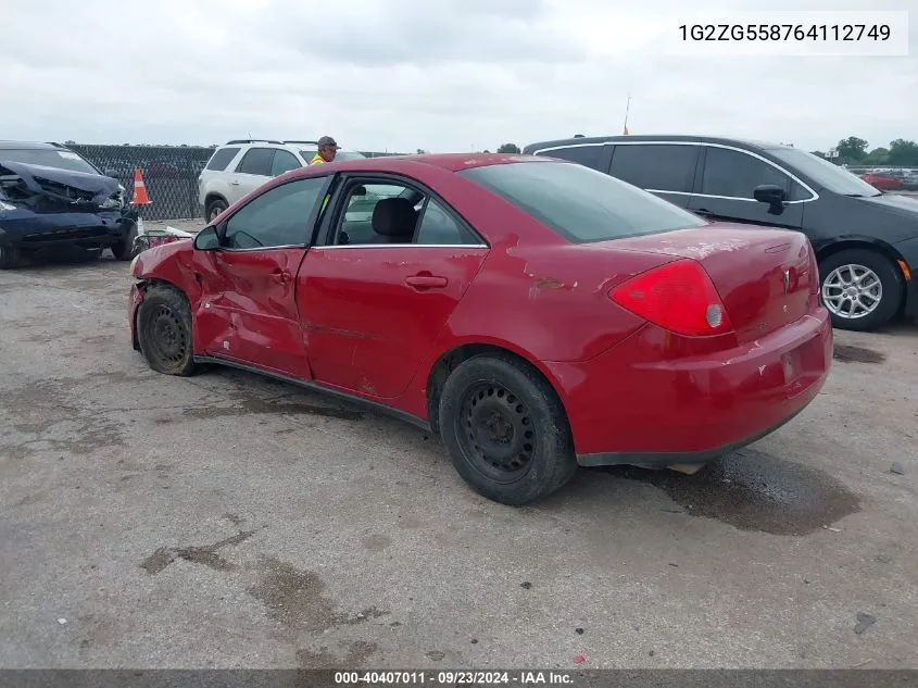 1G2ZG558764112749 2006 Pontiac G6