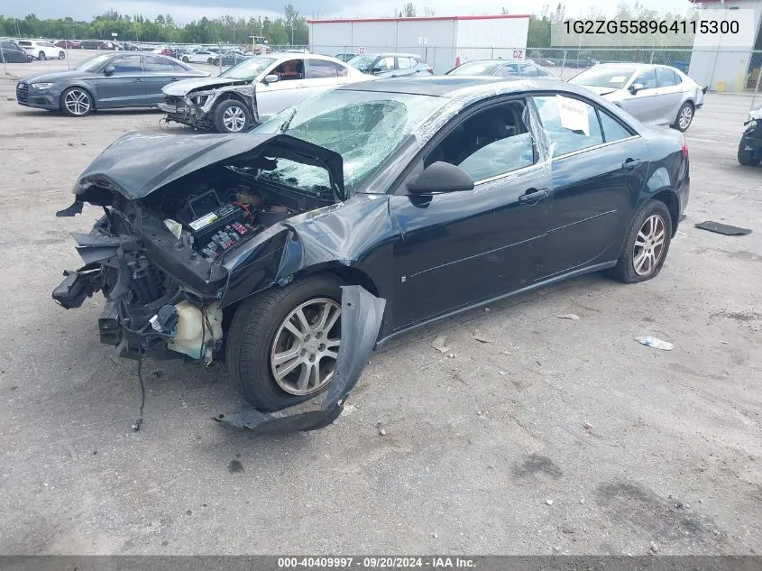 1G2ZG558964115300 2006 Pontiac G6