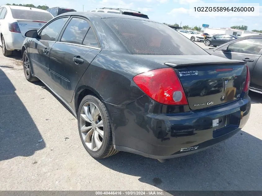 1G2ZG558964260000 2006 Pontiac G6