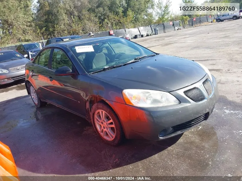 1G2ZF55B864189760 2006 Pontiac G6