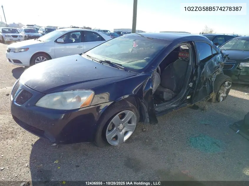 1G2ZG58B574278387 2007 Pontiac G6 Se