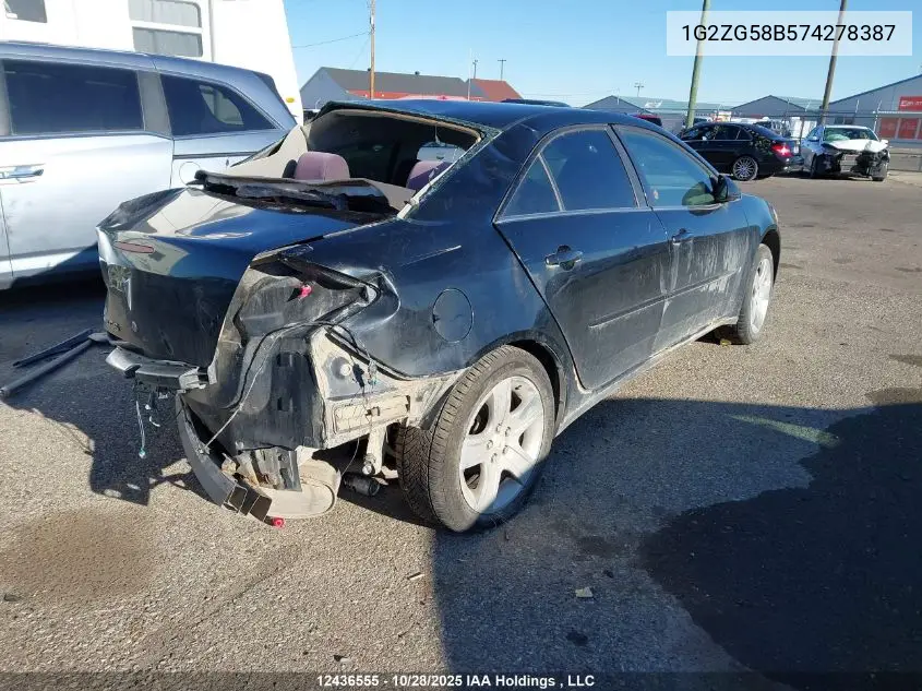 1G2ZG58B574278387 2007 Pontiac G6 Se