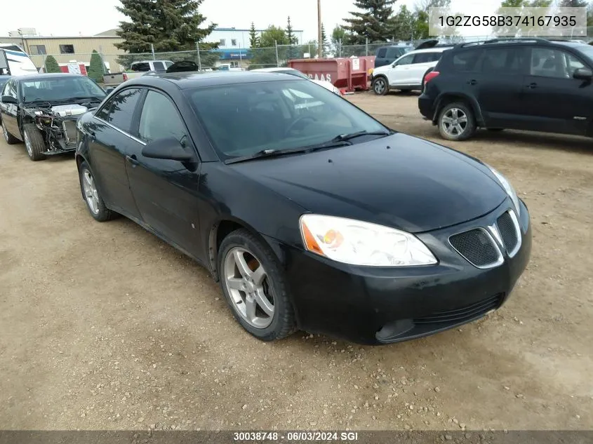 2007 Pontiac G6 Se VIN: 1G2ZG58B374167935 Lot: 30038748