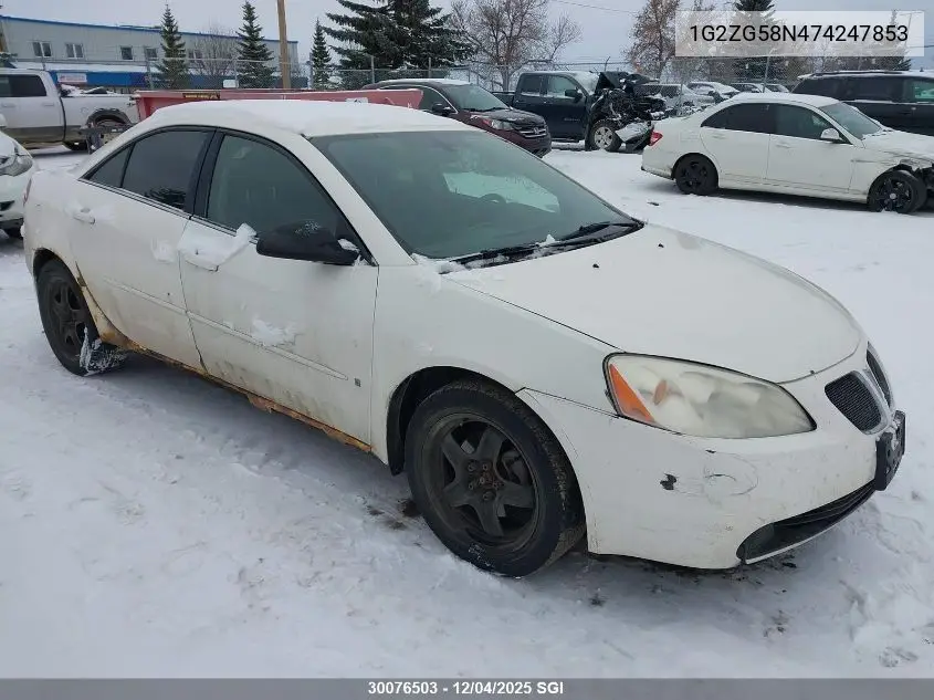 1G2ZG58N474247853 2007 Pontiac G6 Se