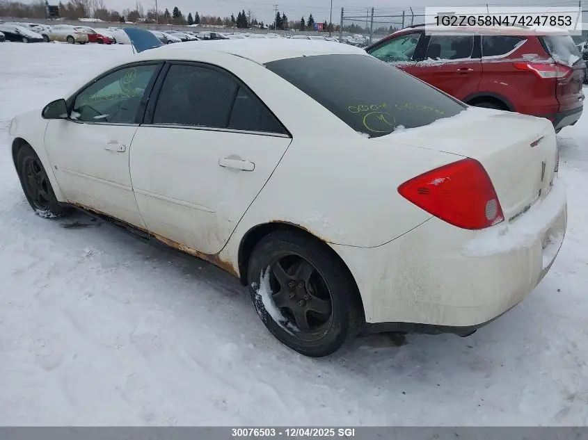 1G2ZG58N474247853 2007 Pontiac G6 Se
