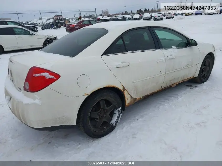 1G2ZG58N474247853 2007 Pontiac G6 Se
