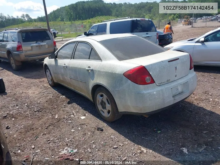 2007 Pontiac G6 Value Leader VIN: 1G2ZF58B174142454 Lot: 39416620