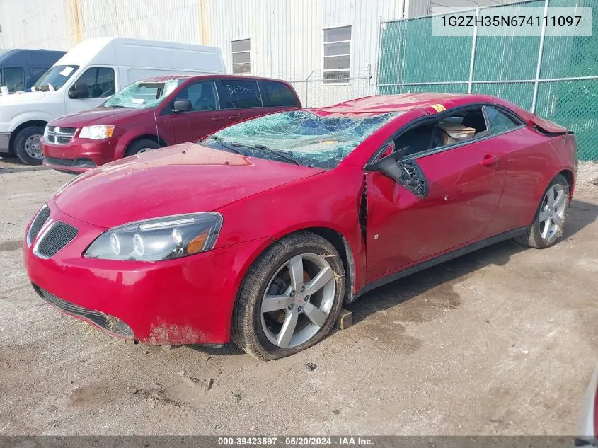 2007 Pontiac G6 Gt VIN: 1G2ZH35N674111097 Lot: 39423597