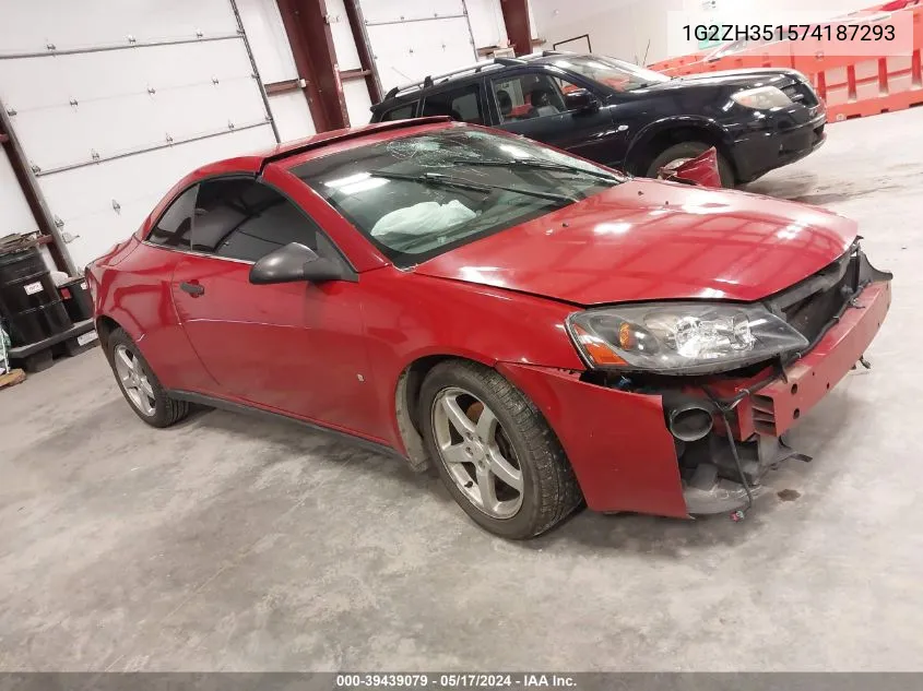 1G2ZH351574187293 2007 Pontiac G6 Gt