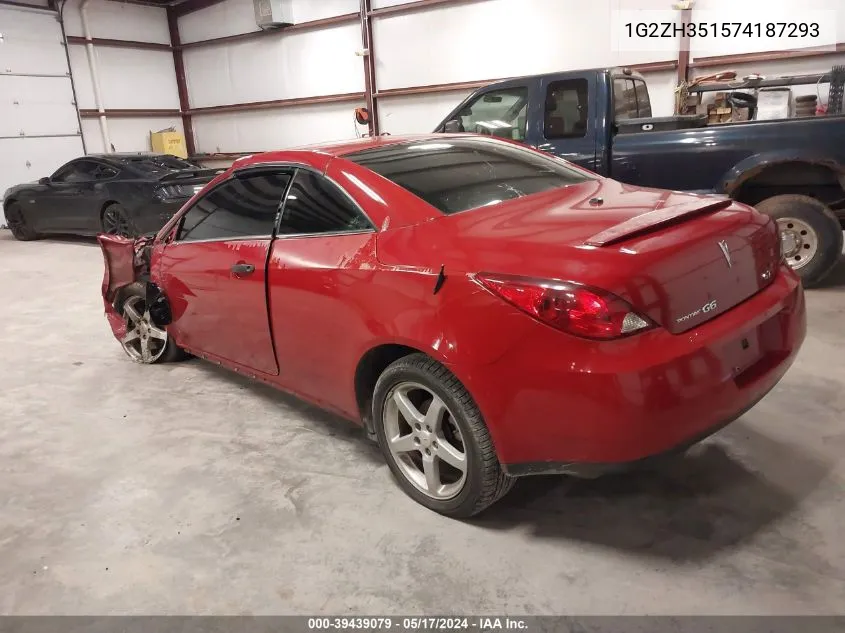 1G2ZH351574187293 2007 Pontiac G6 Gt