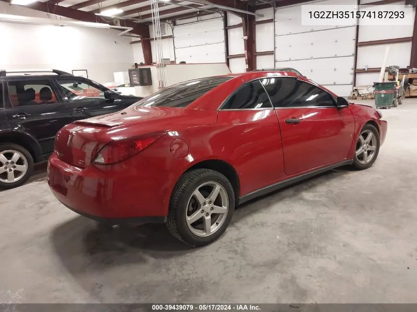 1G2ZH351574187293 2007 Pontiac G6 Gt